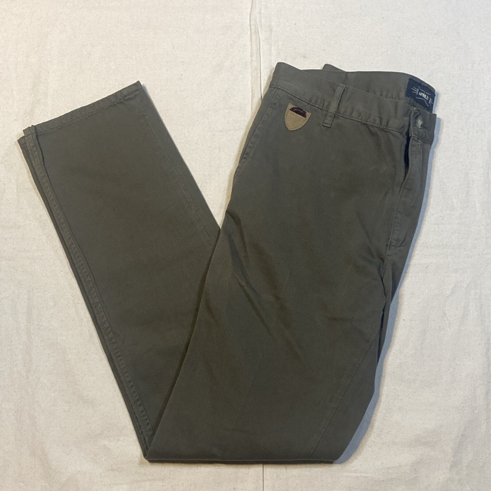 April 77 Dad Pants Joey Dischord Comfort Jeans, Size 33x32 Olive Green